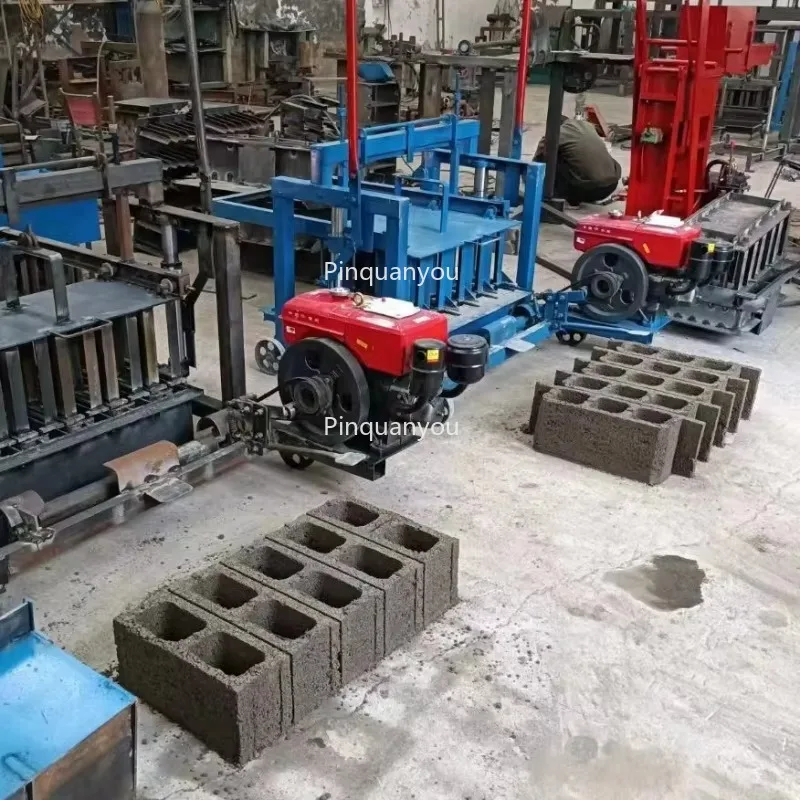 New Condition Cold Press Automatic Mini Brick Making Machinery Mobile Manual Option Black Soil Core Engine Gear