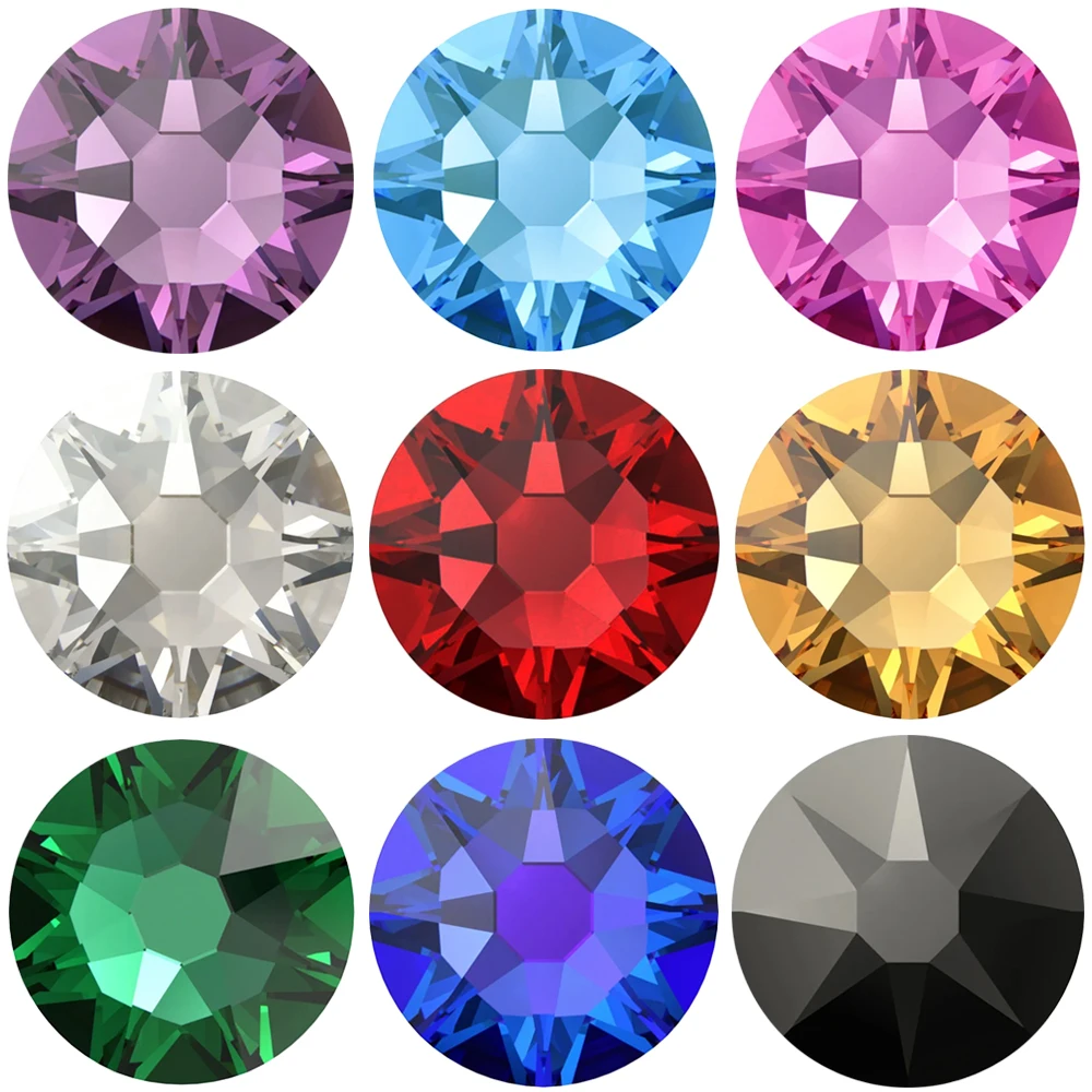 

PUBRILEX 2088 Cold Fixation Luxury Glitter Glass Strass Crystals Flat Back Non Hotfix Rhinestones For Dress Nail Art Decoration