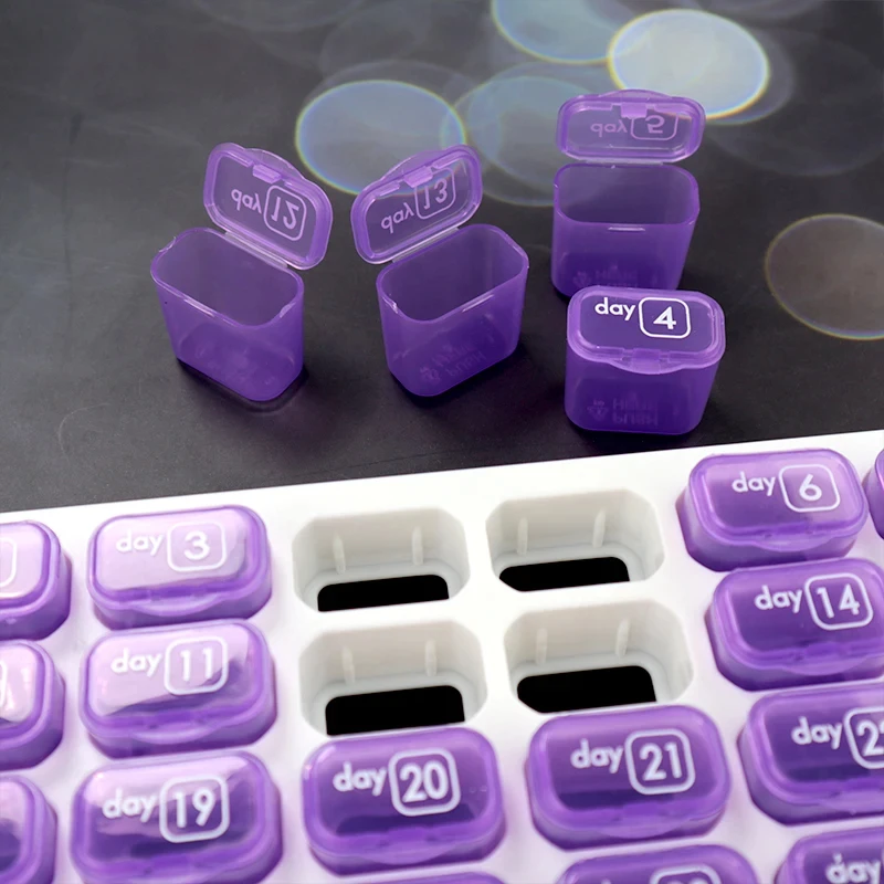 Removable Keyboard Shape Medicine Pill Case 31 Grids Monthly Pill Box  Tablet Dispenser Container Pill Organizer