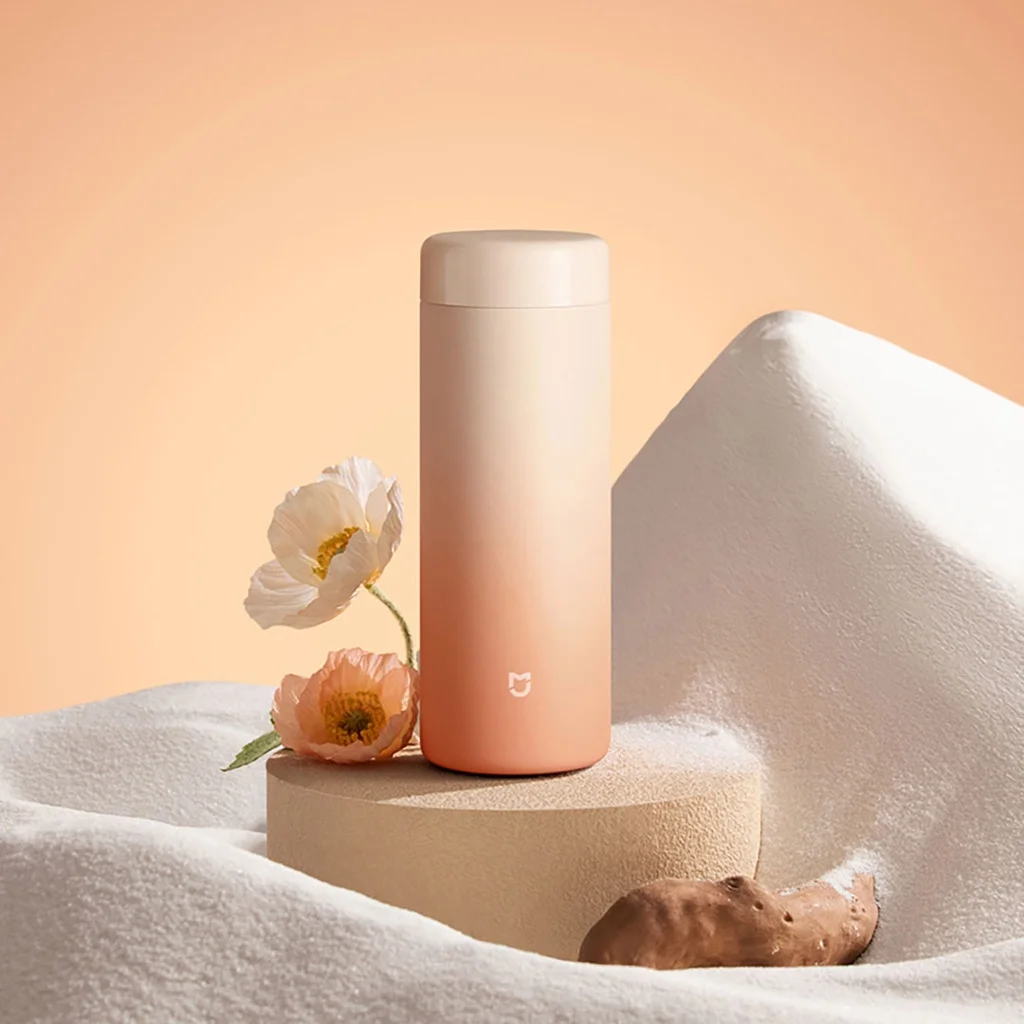 Xiaomi Mijia Vacuum Cup Pocket Edition Snow Mountain Sunset Gradient Color Thermos Cup 316 Rotating Liner Upside Down without