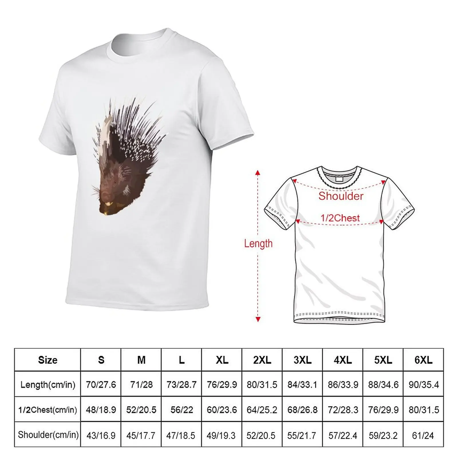 A is for African Crested Porcupine T-Shirt designer shirts Clothing fitted t shirts for men