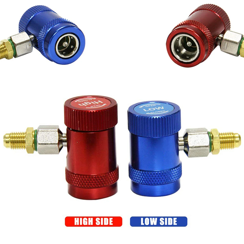 R1234yf Quick Connector Adapter Auto AC R1234yf High/Low Side Quick Couplers Refrigerant Adapters Conversion Kit 2Pcs