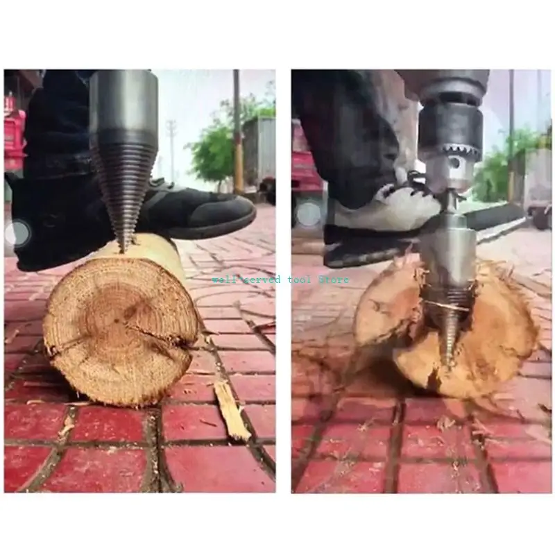 G88a tronchi in legno splitter legno legno per trapano bit acciaio tronchi splitter trapani elettrici pezzi a vite pesante