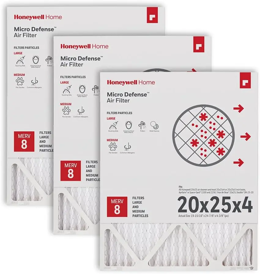 

20x25x4 MERV 8, AC Furnace Air Filter, 3 PACK (CF100A1025-3PKAM) (Actual Dimensions: 19.94 x 24.87 x 4.38 in.)