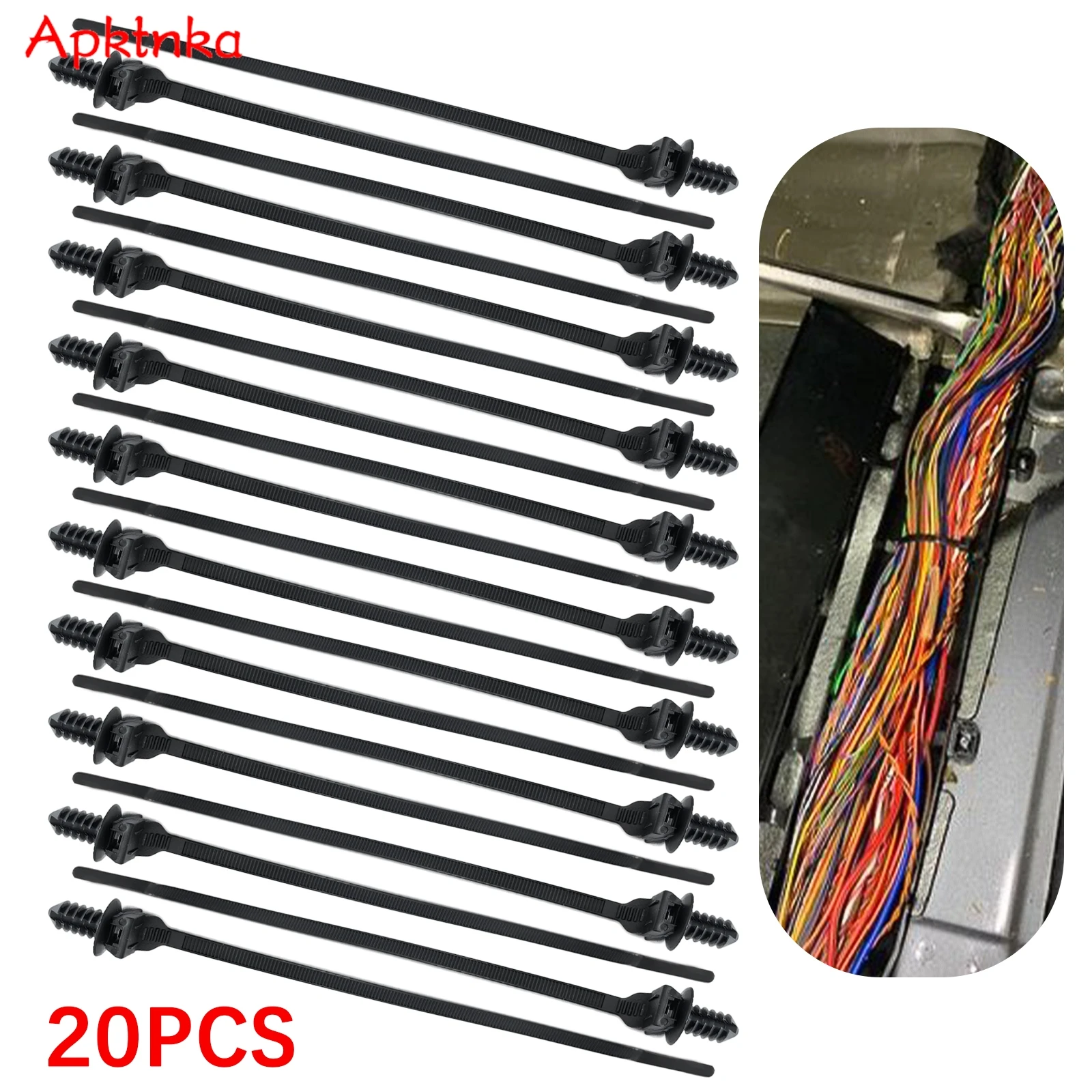 20pcs Car Wiring Harness Fastener Cable Wire Tie Manager Car Route Cable Clamp Fixed Retainer Clip Car Wire Organizers Line Hose