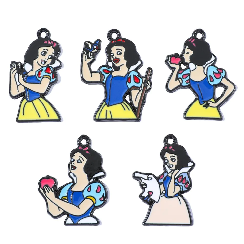 

10 шт. милых металлических подвесок с мультяшными принцессами для самостоятельного изготовления серег, брелоков, ожерелий, аксессуаров