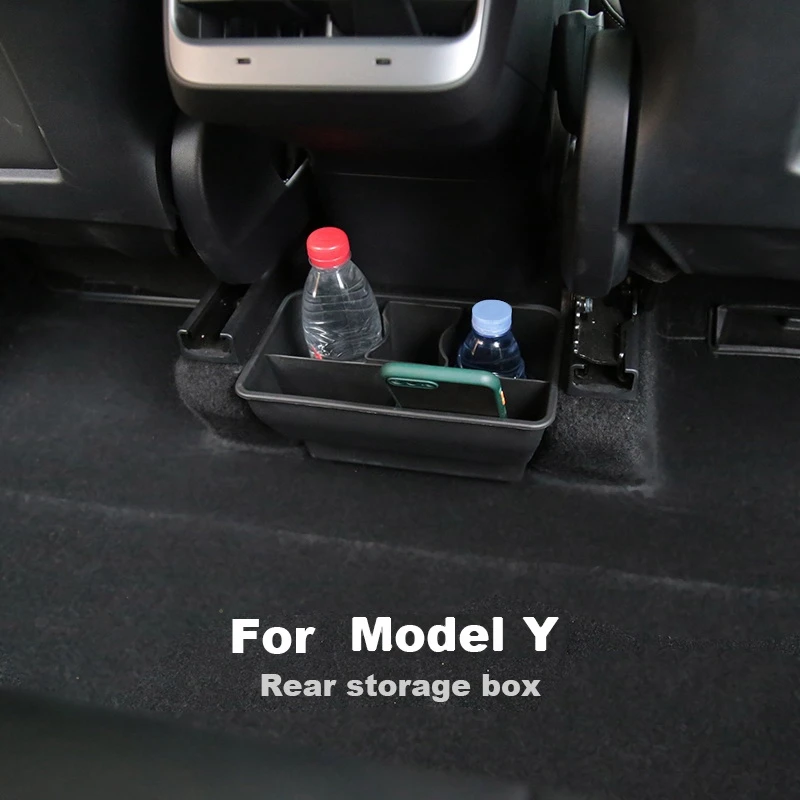 ABS Rear Seat Storage Box Car Modification Rear Central Organizer Box for Tesla Model Y 2021