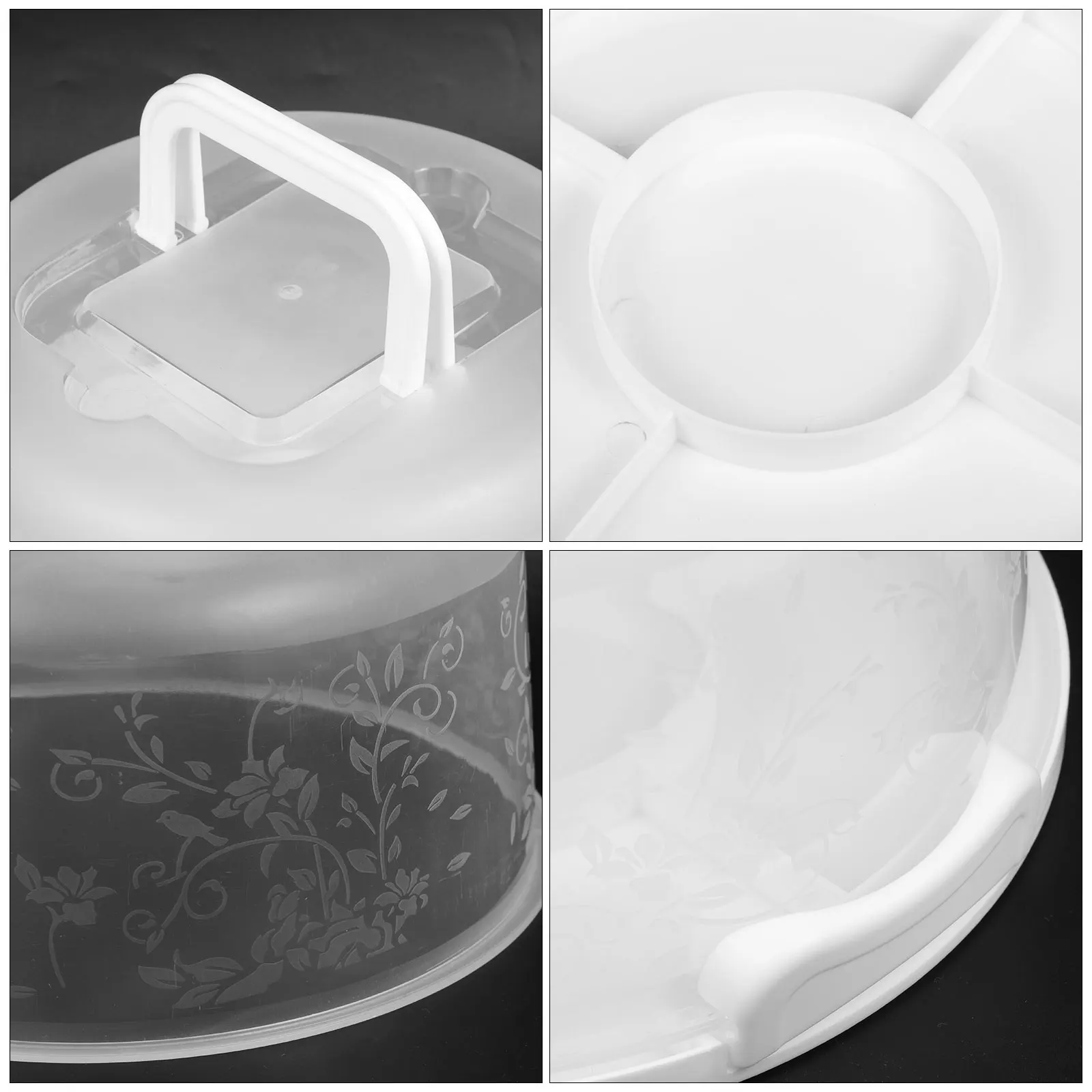 

Cake Box Birthday Carrier Container with Lid Keeper Holder Bread Loaf Travel Fruit