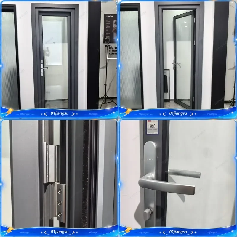 Thermal Break Aluminum Casement Door Soundproof Tempered Glass Exterior Building Material for House Sunroom High Quality