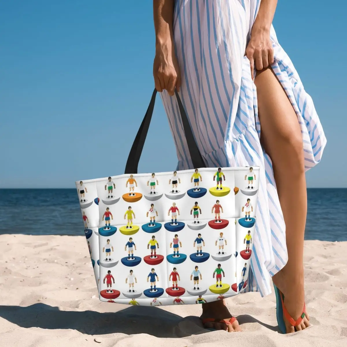 

World Subbuteo Players Beach Tote Bag Sport Gym Yoga Duffle Large Tote Bag Women Travel Bag Fitness bag