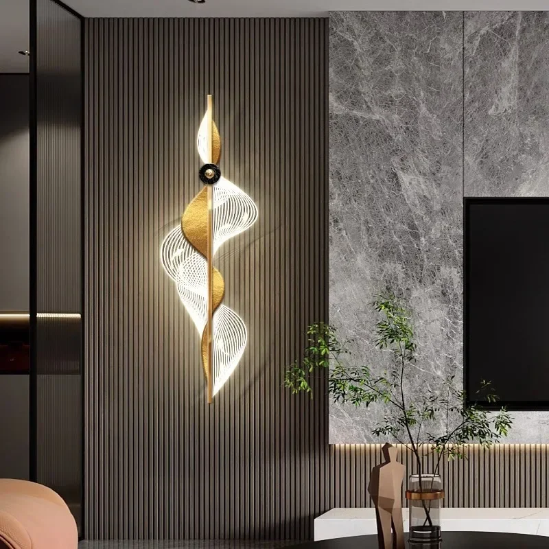 Living room high sense original living room TV background wall grille wall lamp painting