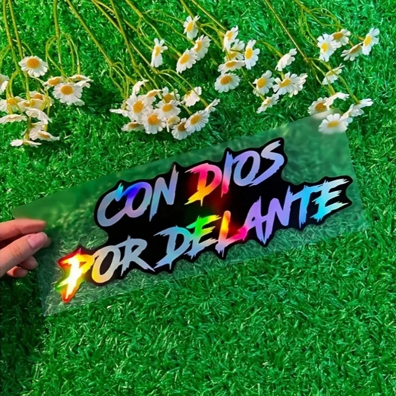 1PC الله في الجبهة دراجة نارية ملصق الديكور موضوع ديني، لجسم الدراجة النارية، خزان الوقود، سيارة الديكور