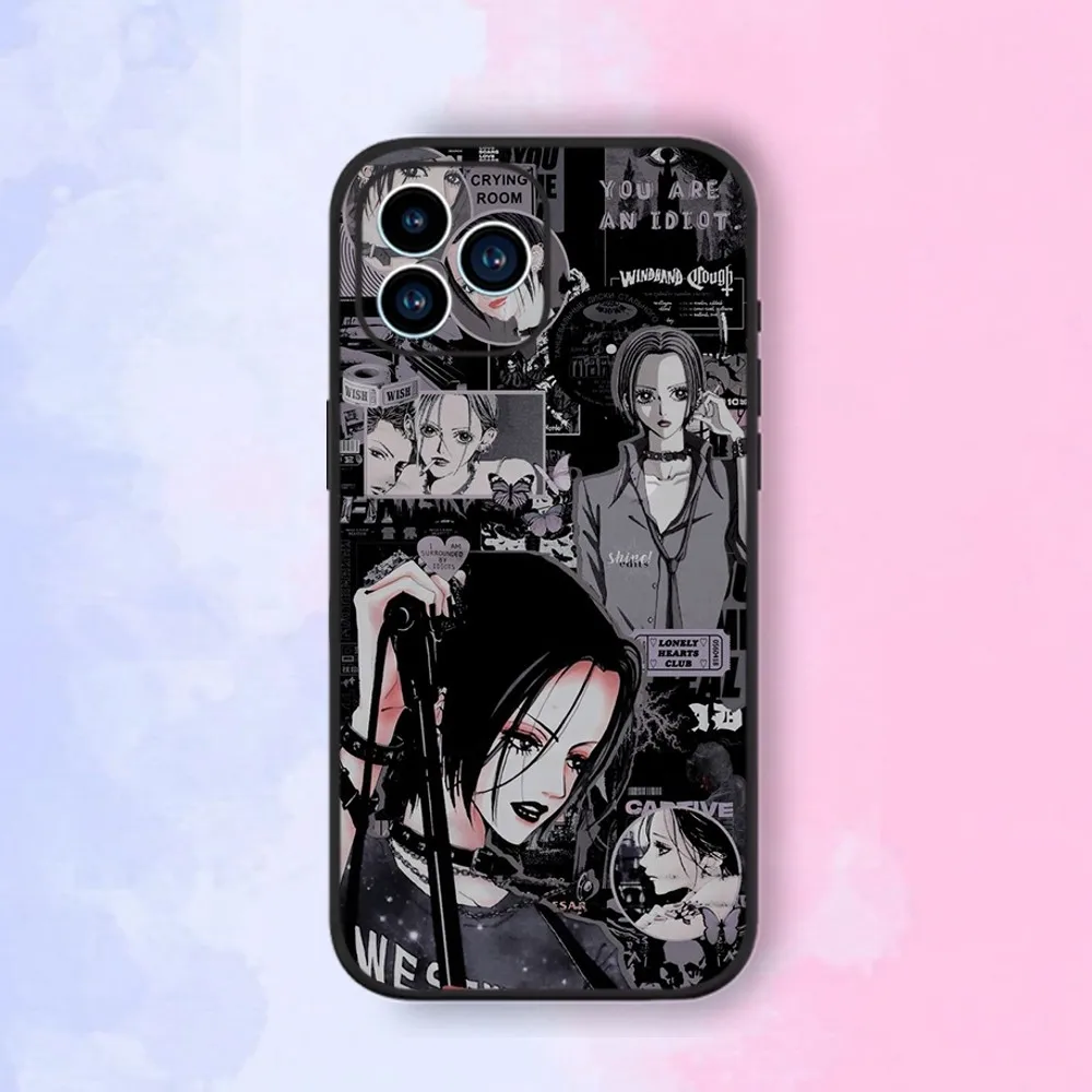 Bilibili Anime Oosaki Nana Phone Case For iPhone 15,14,13,12,11,XS,XR,X,8,7,Pro,Max,Plus,mini Silicone Black Cover