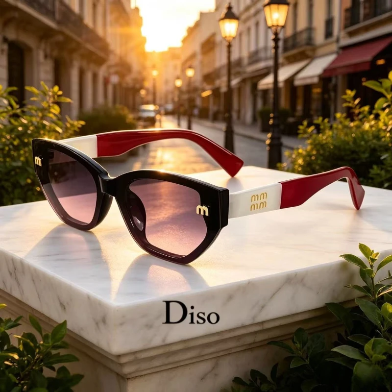 2026 New Letter Cat Eye Sunglasses Internet Celebrity Ins Same Retro Sun Glasses Women's Trendy Shades UV400 Protection Eyewear
