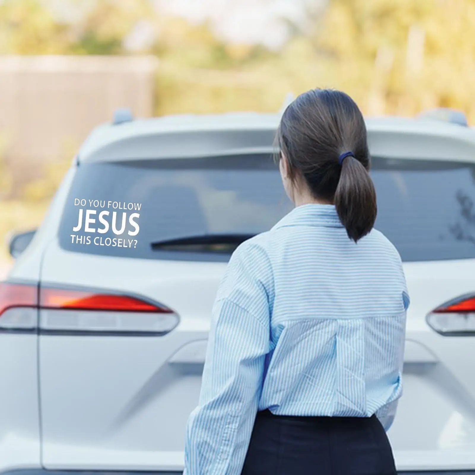 Car Decals Christian Bumper Jesus Automotive Decoration Do You Follow Jesus This Closely Sticker For Safe Driving Truck Wall