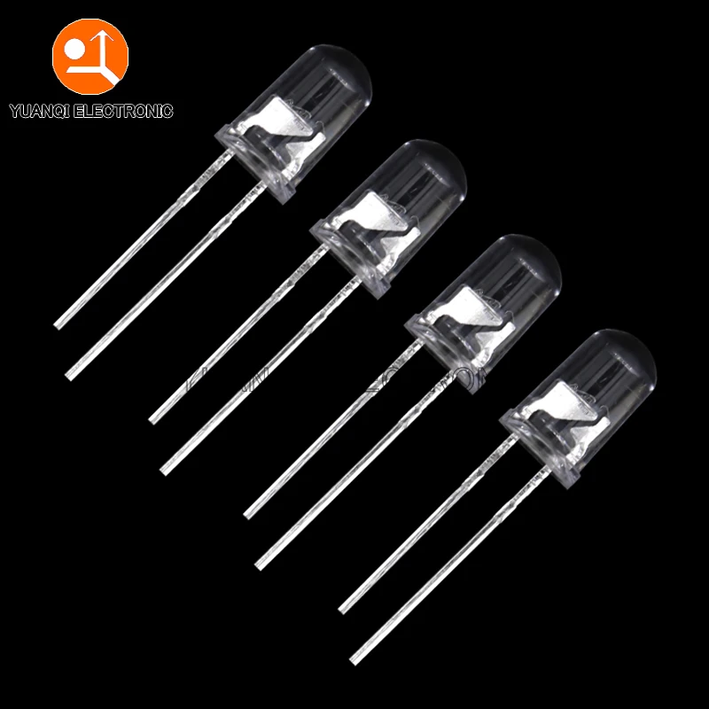 50pcs F5 5mm Flash Red Blue Bi-Color Light-Emitting-Diode Automatic Flashing LED Flash Control Blinking 5 mm LED Diode DIY