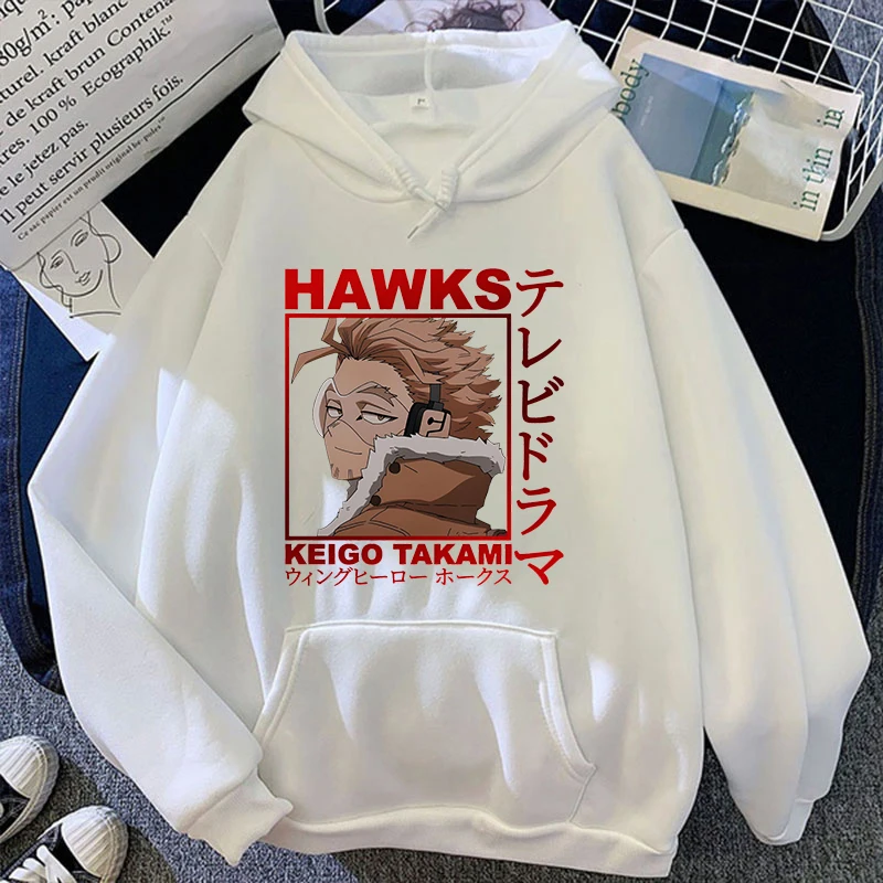 Sudadera con capucha con estampado de Anime Hawks para hombre y mujer, suéter informal con personalidad