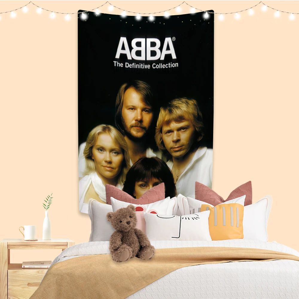 Swedish Band Tapestry ABBA Pop Music Album Cover Printed Room Decors Aesthetic Wall Hanging Carpets Dorm Background Cloth