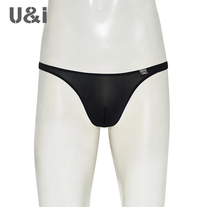 U&I Men's Sexy Thong One Piece Up U Convex Bag High Elastic Thin Nylon Tide Brand Breathable T Panties