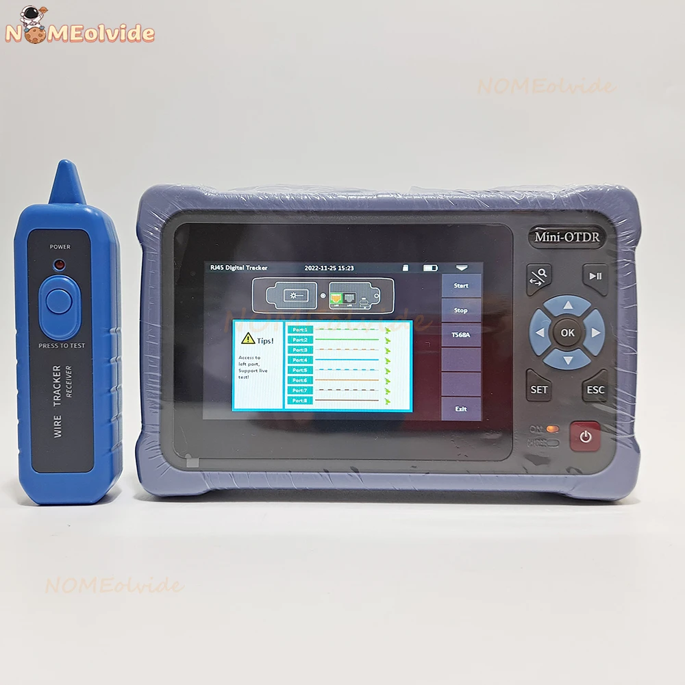 12-in-1 Mini OTDR 1310/1550nm 26/24dB 100KM Fiber Optical Reflectometer Touch Screen VFL OPM OLS Cable Tester Free Ship