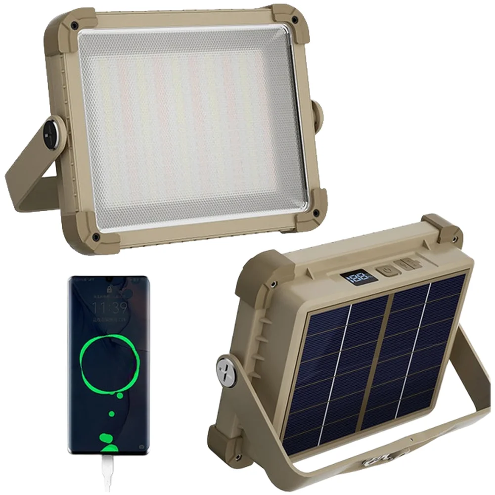 8000mAh Solar Flood Light Remote Control Outdoor Work Light 1000 lumens 10 LED IP55 Stainless Steel 2 1m Bracket Solar