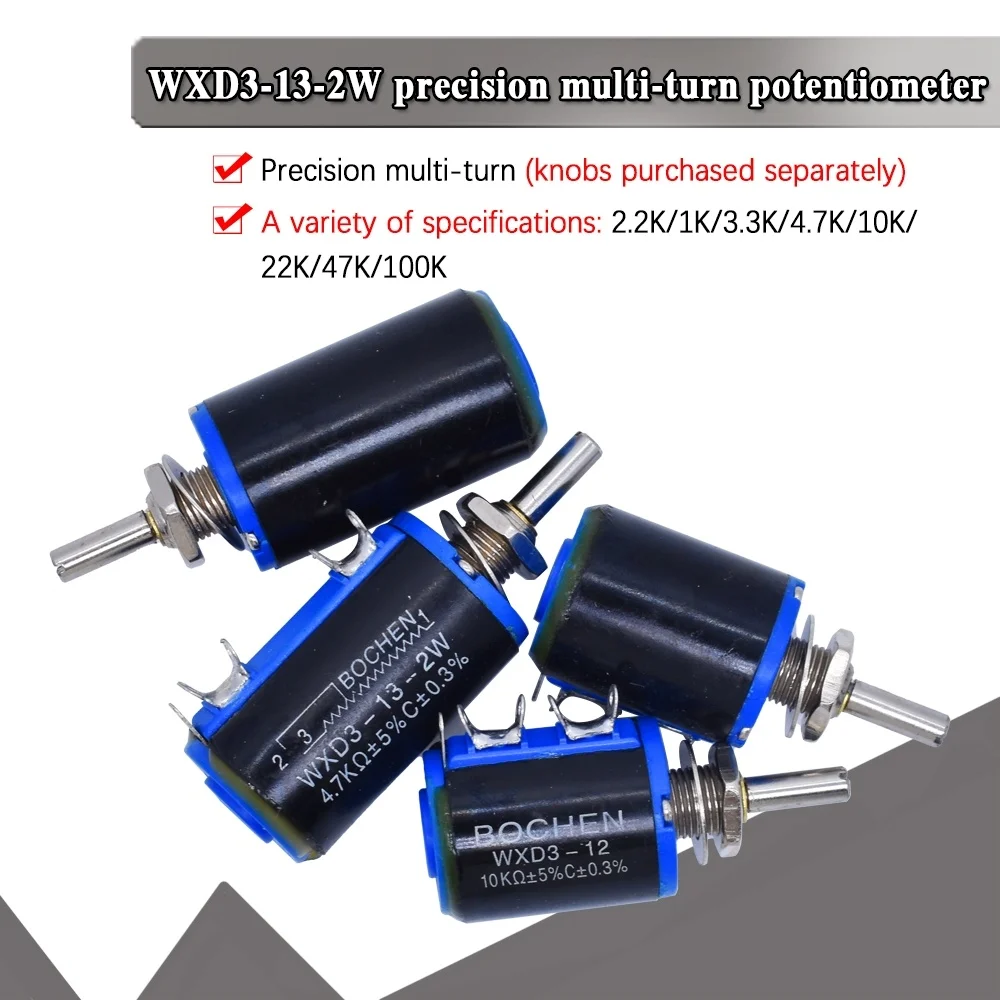 

WXD3-13 2W WXD3-12 100 220 470 1K 2K2 3K3 4K7 10K 22K 33K 47K Ohm 100R 220 470R 2.2K 3.3K 4.7K WXD3-12-1W Potentiometer with nut