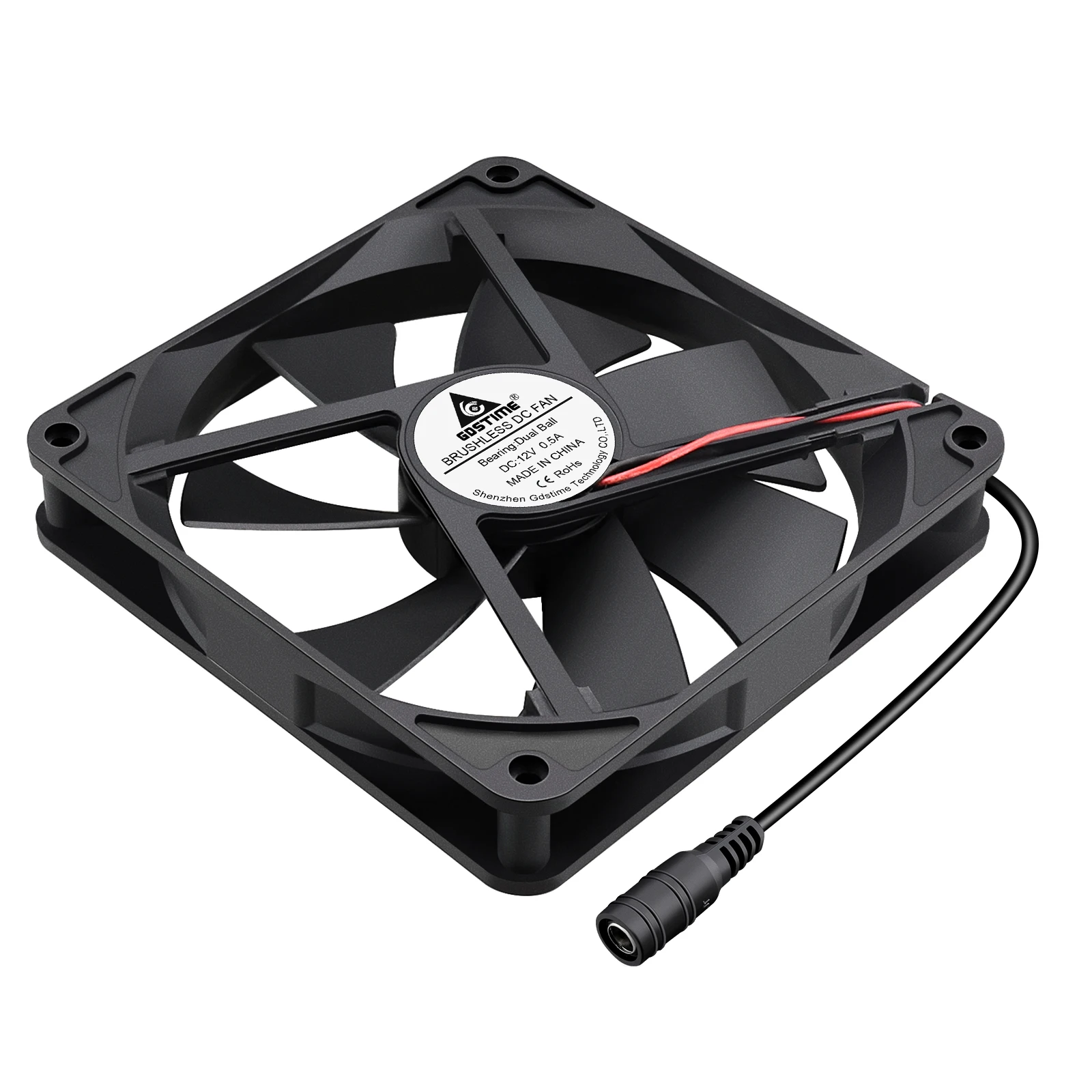 GDSTIME 140 мм осевой вентилятор охлаждения 12 В постоянного тока Гнездовой разъем 14 см 140x140x25 мм центробежный вентилятор охлаждения w/ AC 100 в 220 В адаптер питания