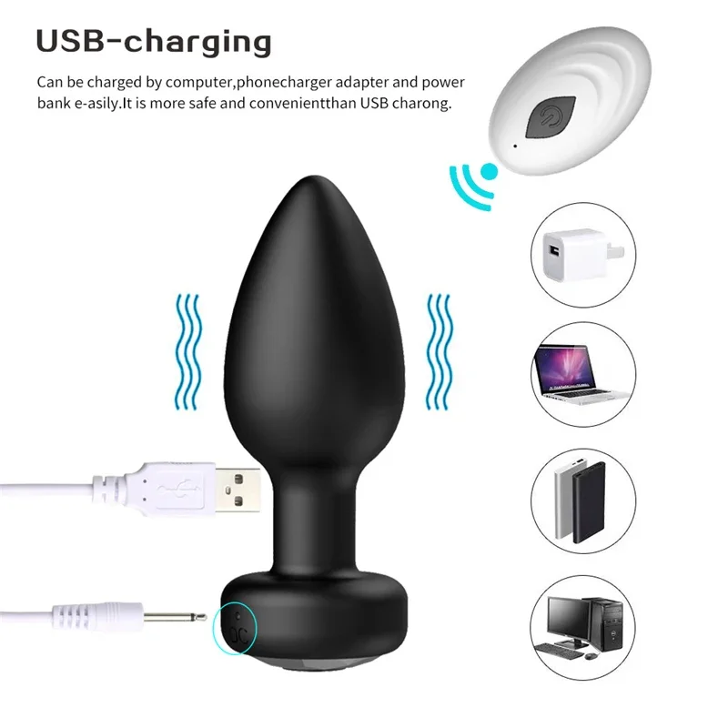 Vibrante Anal Handsfree para Homens e Mulheres, Big Butt Plug, Ferramenta Sexual Wagina, Equipamento de Masturbação Real, Apenas Vibrador