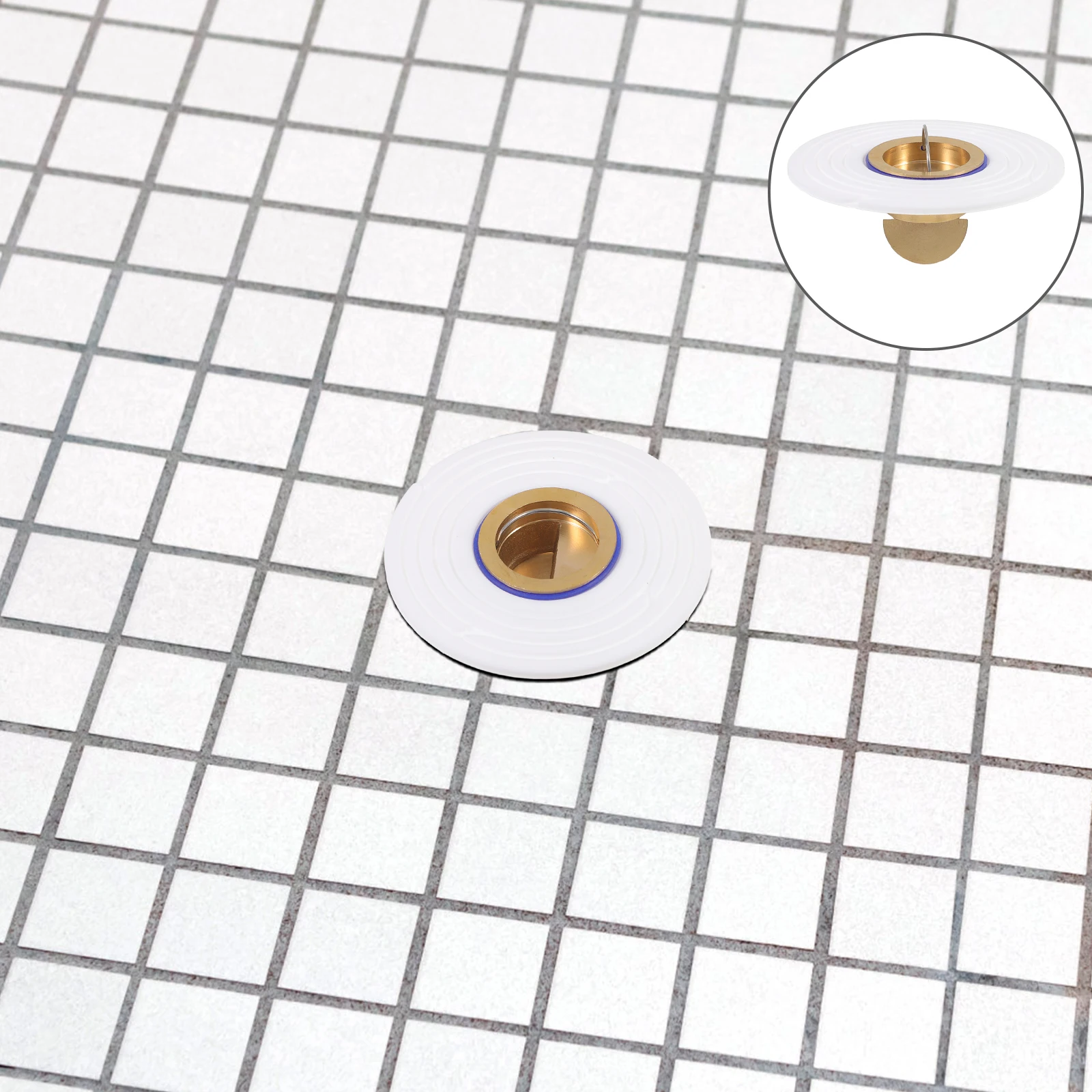 

Copper Sink Strainer Floor Drain Cover Anti-Clogging Hair Catcher For Shower Bathroom Durable Sewer Backflow Preventer Reusable