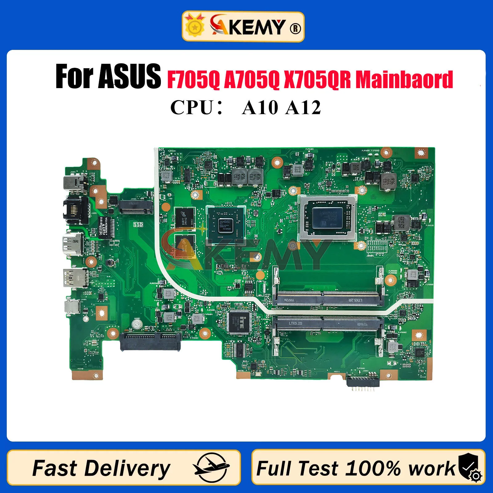 

X705QA Laptop Motherboard For ASUS VivoBook X705Q F705Q A705Q X705QR Notebook Mainboard With A10 A12 CPU 100% tests OK fast ship