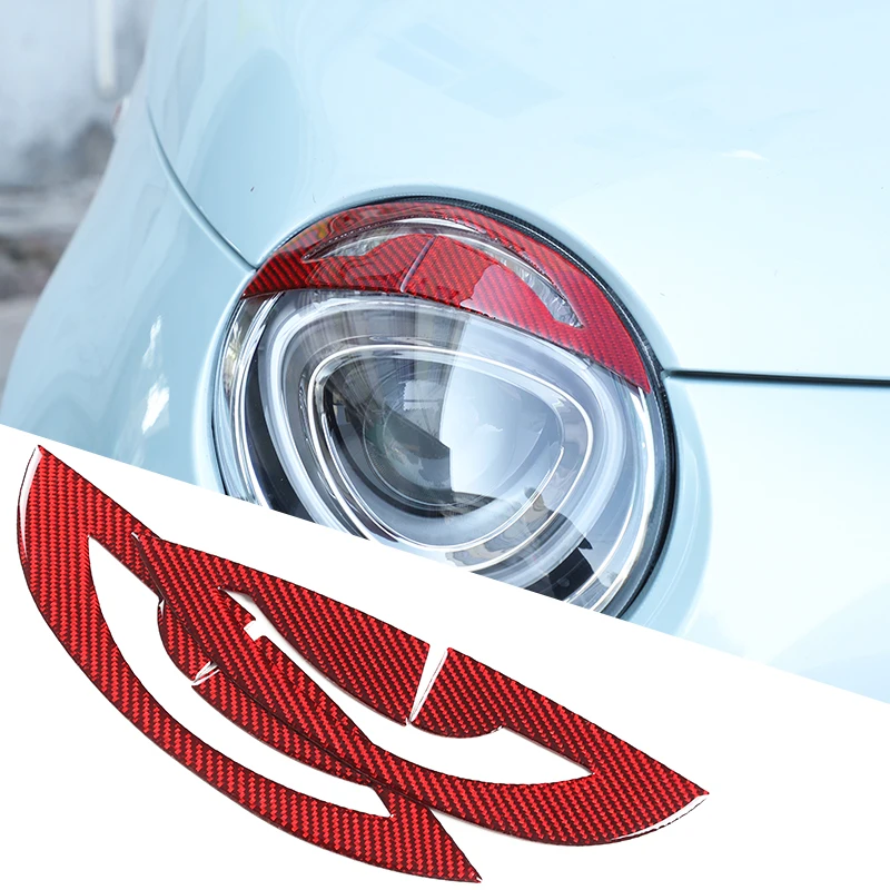 Front Light Eyebrow Trim Headlight Eyelid Trim Sticker Car Accessory For Fiat 500 Abarth 595 695 500C 500e 312 FFF FFG 2016-2026