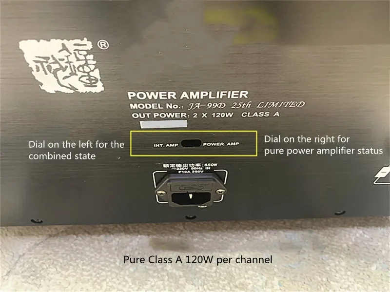 I-040 JUNGSON JA-99D 25TH Versão de luxo Pure Class A 100W X 2 /8 ohm Amplificador de potência integrado SNR ≥105dB (peso A)