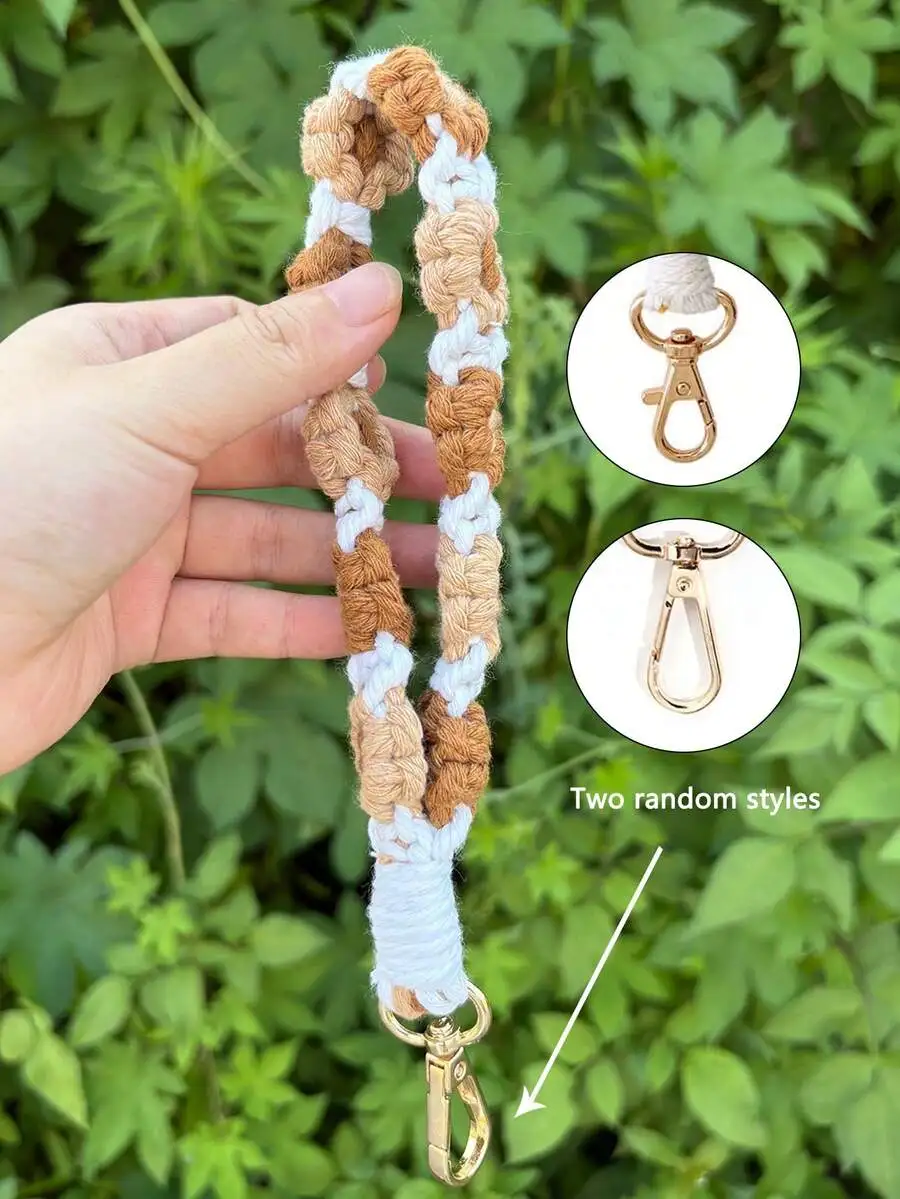 1pc Handmade Crochet Bohemian Style Daisy Wristband, Key Chain Strap, Water Bottle Handle Rope, Ideal Gift For Friends And Lover