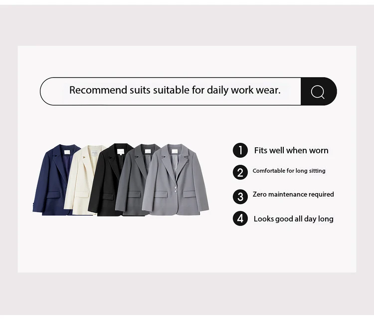 SENTUBILA Einfarbige Blazer für Damen 2026 Herbst Reverskragen Einreihig Zweiknopf Gerade Locker Sitzender Maßgeschneiderter Mantel 153XC8811X – Detail 13