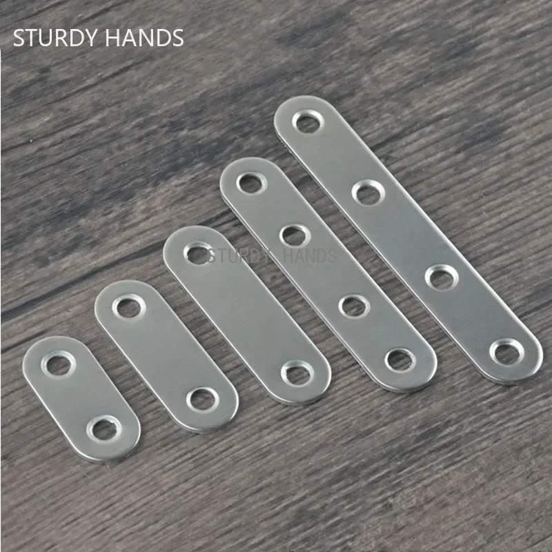 20 buah braket sudut baja tahan karat tebal, perlengkapan perangkat keras furnitur kode sudut datar konektor bagian lurus