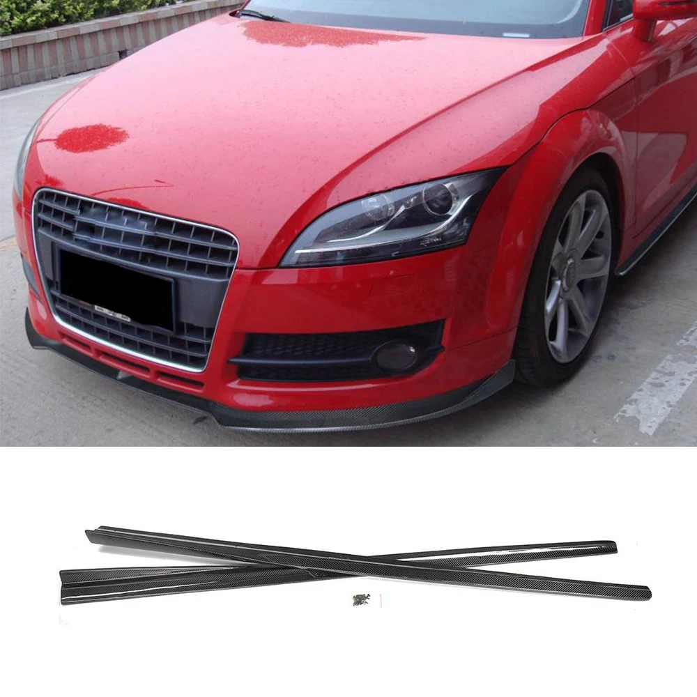 Carbon Fiber Side Skirts Extensions Lip for AUDI TT 8J MK2 Convertible Coupe 2-Door 2008-2011 2PCS Door Panels