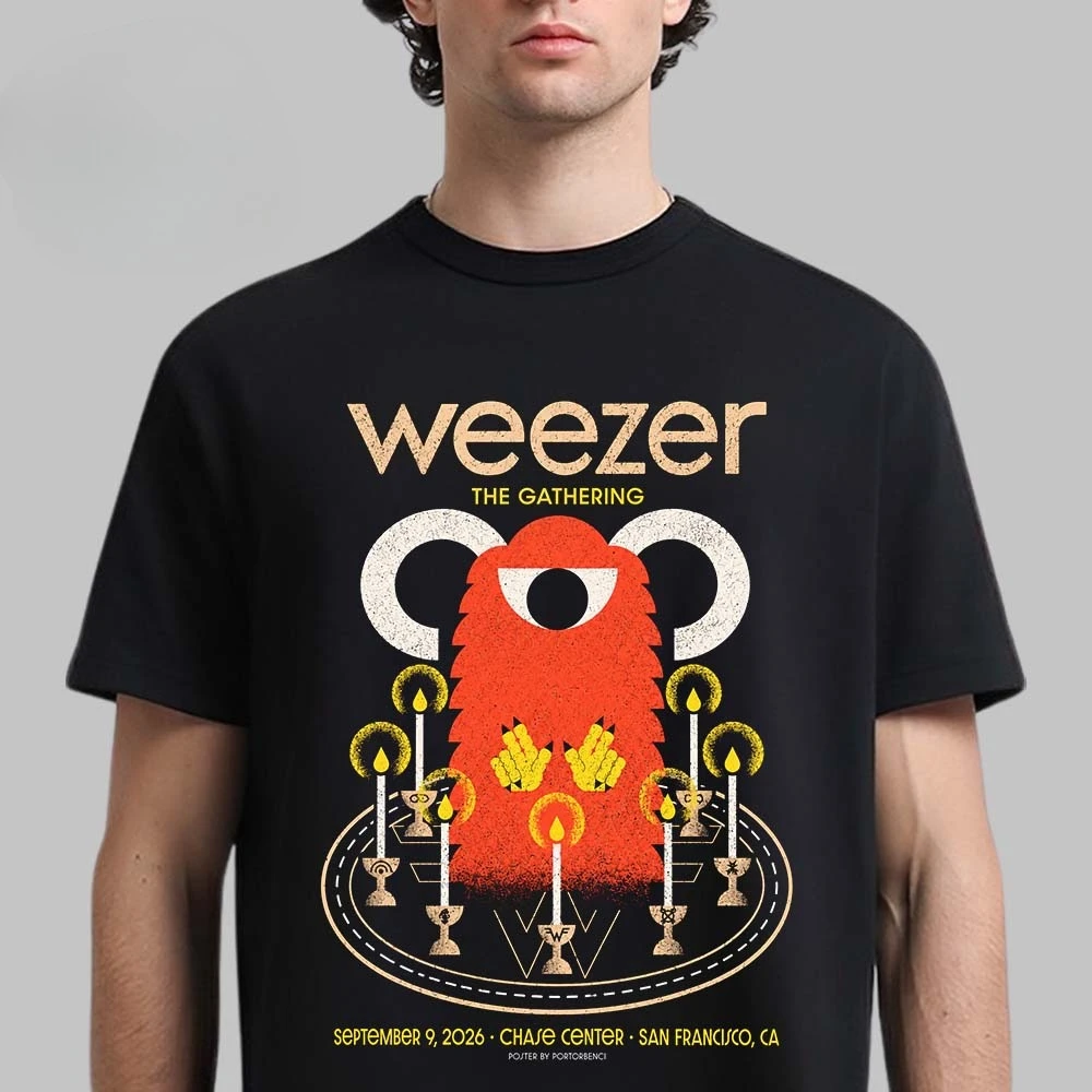 Weezer San Francisco CA 2026 Event Poster Live At Chase Center on September 9 2026 Vintage Rock Graphic Cotton Unisex Fan Tee