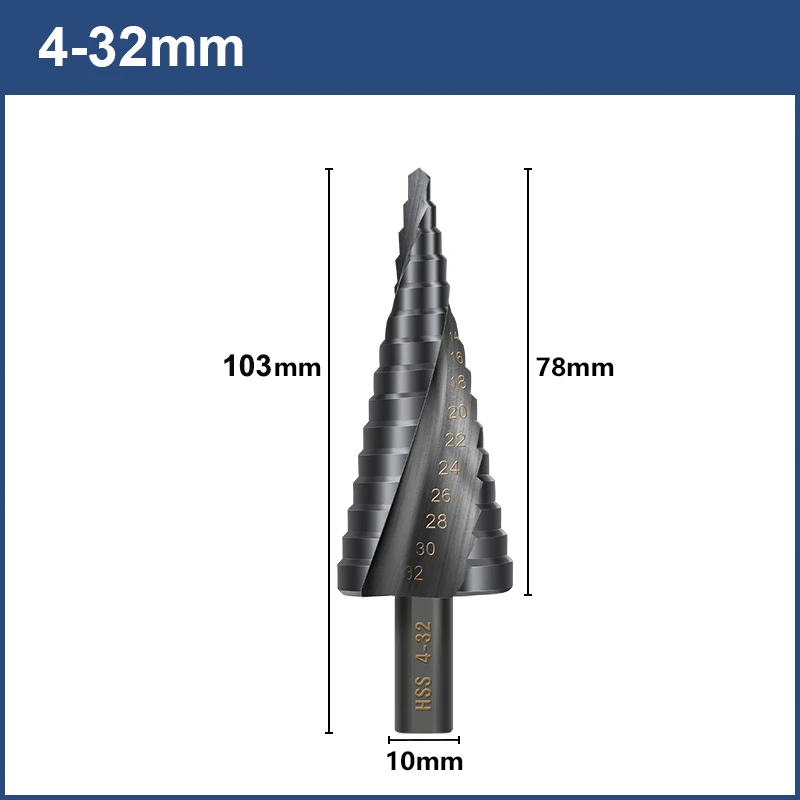 XCAN krok vrtačka kousek kov vrtačka 4-32mm HSS kobalt krok kužel vrtačka kousek wood/metal díra řezačka vrtání nářadí