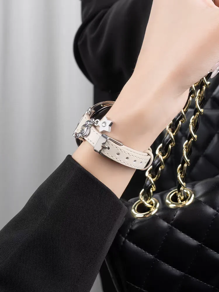 

New Bling strap leather loop link For Samsung Galaxy Watch 7 FE 5 Pro 4 6 classic 44mm 40mm sport bracelet correa band
