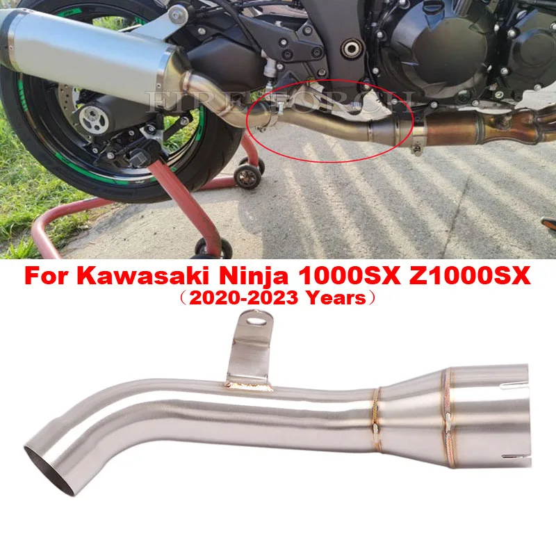 

For Kawasaki Ninja 1000SX Z1000SX Z1000 SX 2020 2021 2022 2023 Slip On Motorcycle Exhaust Muffler System Middle Mid Link Pipe