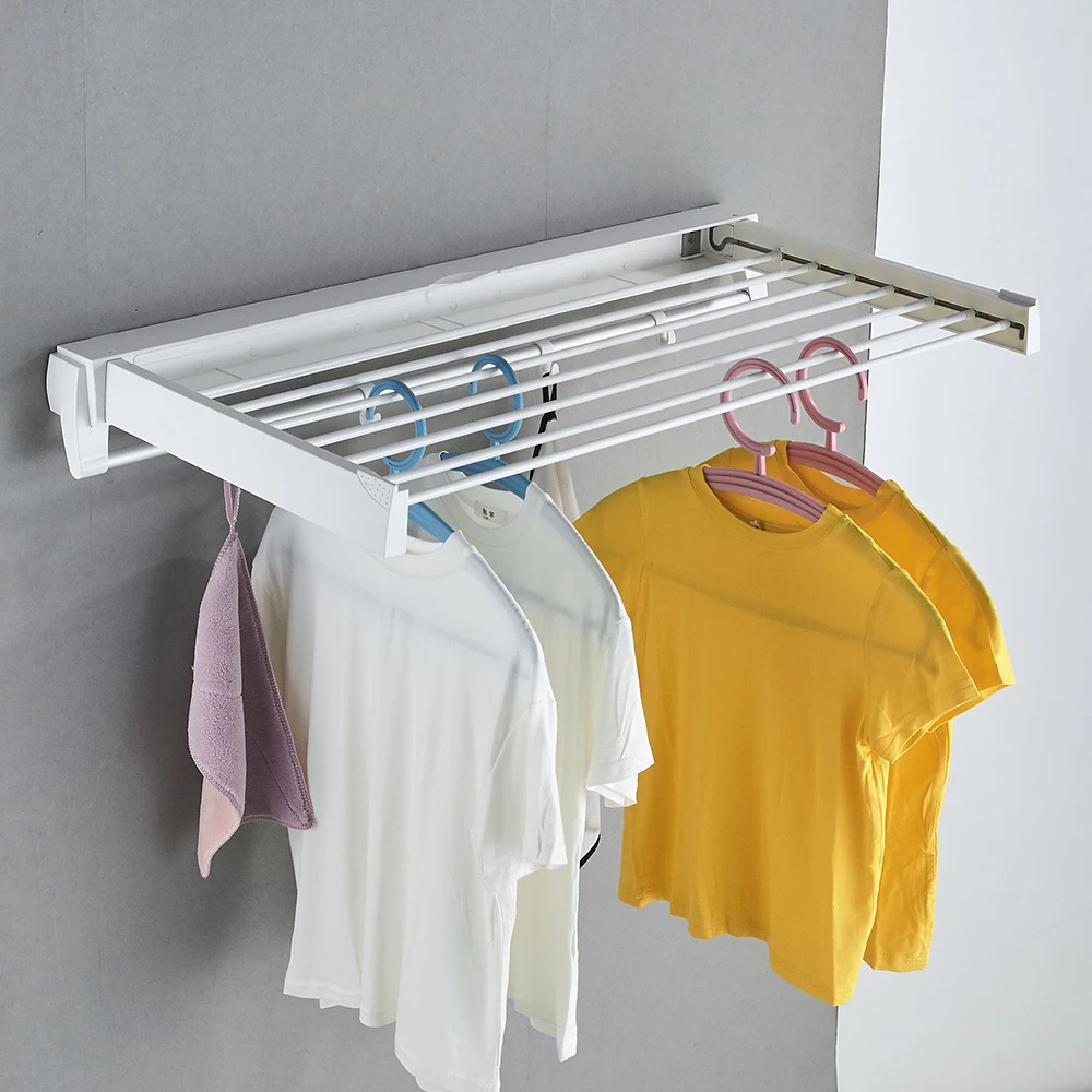 JIEFADZ Foldable Towel Rack Can Be Pulled Out To Hide Clothes Hooks Easy To Install  Drying Rack