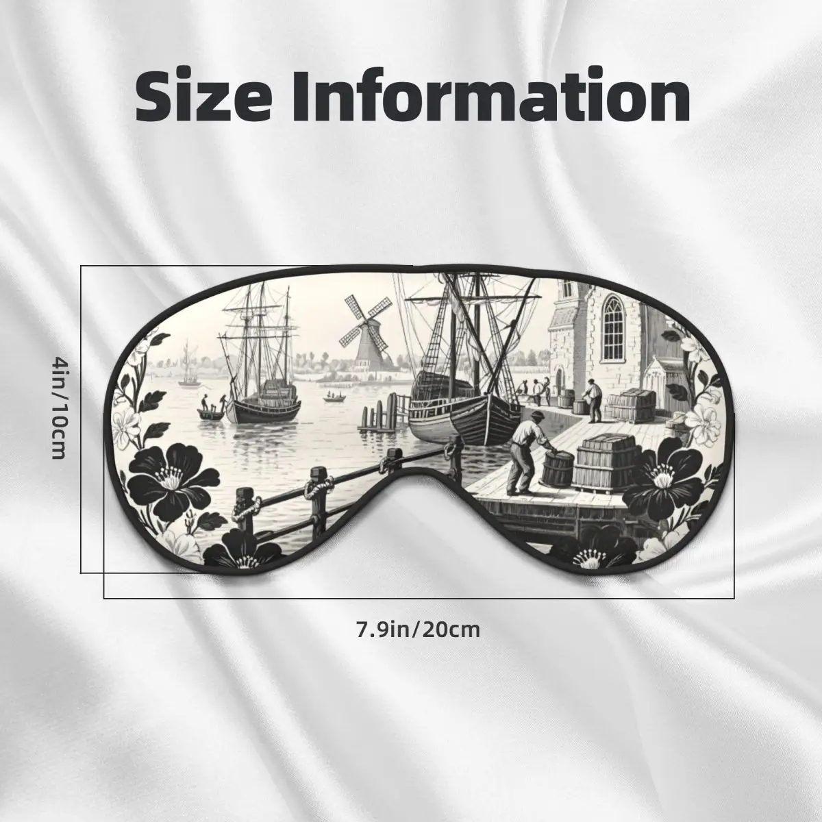 أقنعة عين ناعمة كلاسيكية من Toile De Jouy على الوجهين بنمط رعوي كلاسيكي معصوب العينين لبابنا الباب الإبداعي رقعة العين الخفيفة