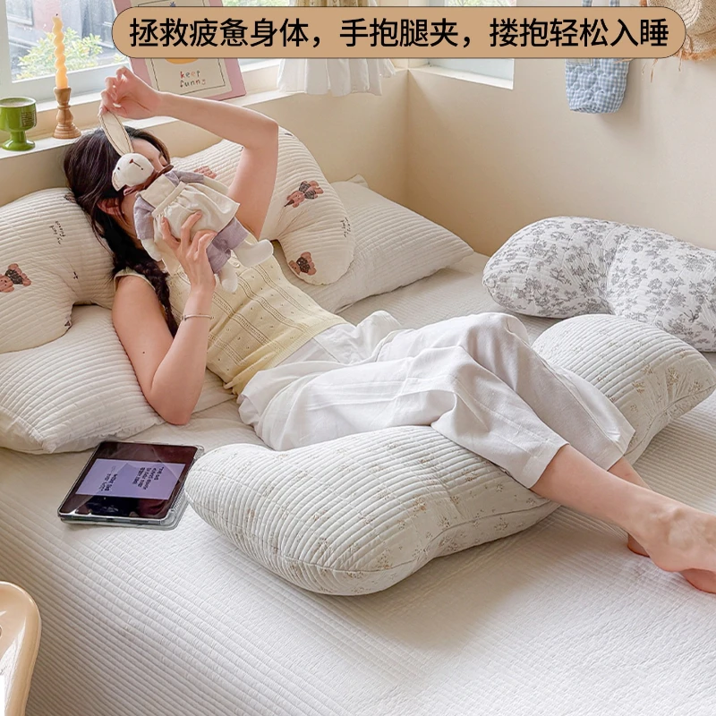 Cooling Long Body Pillow Washable Detachable Cover Anti-collision Side Sleep Leg Support Cushion For Pregnant Women Summer Use