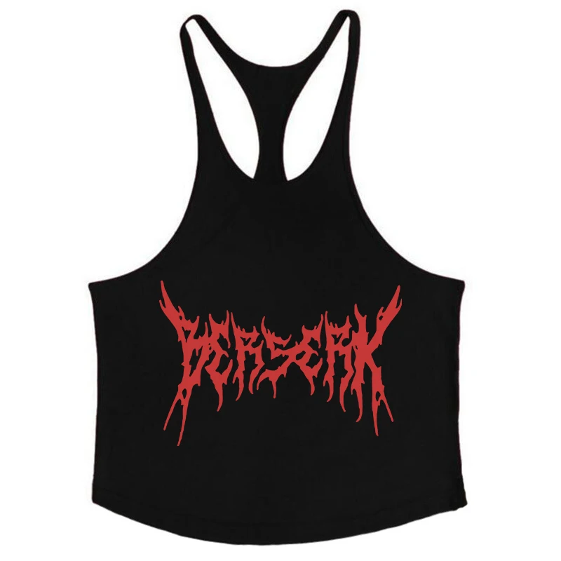Berserk Grafik-Tanktop aus Baumwolle für Herren, Sommer, ärmellos, Y-Back-Weste, für Fitness, Muskeltraining, sportliches Workout, Unterhemd, Activewear – Detail 18