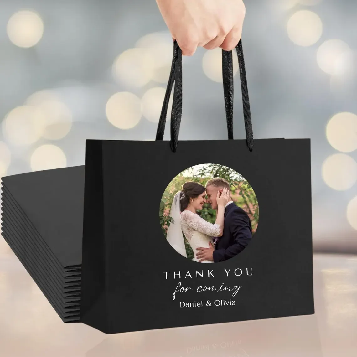 

2025 5 шт., подарочные пакеты с изображением и датой, свадебные персонализированные свадебные подарочные пакеты для подружки невесты, свадебные украшения, подарок для гостя