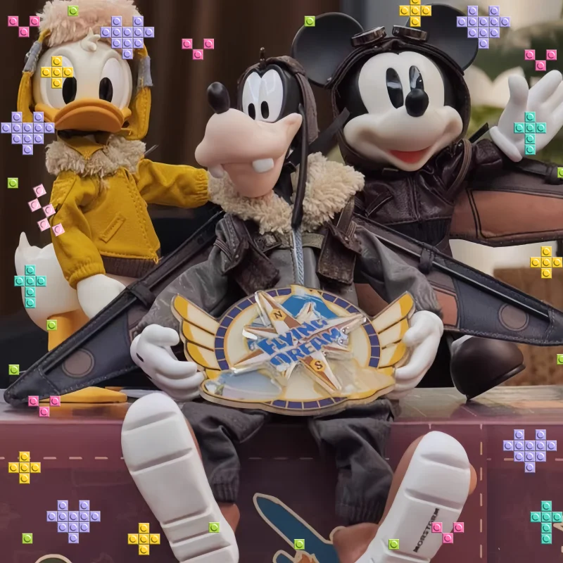 Disney City Escape Plan Camping Action Figure Donald Mickey Donald Duck Model Pvc Standbeeld Beweegbaar Gezamenlijk Decoratief Model Speelgoed