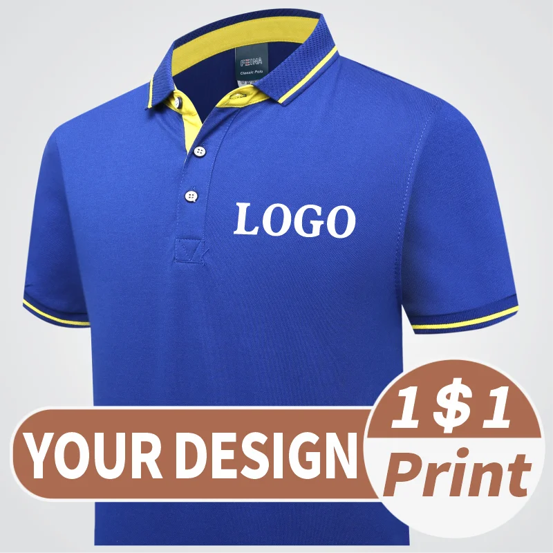Customized logo for summer polo shirt Short sleeved pattern production Text DIY Embroidery slogans for clothes