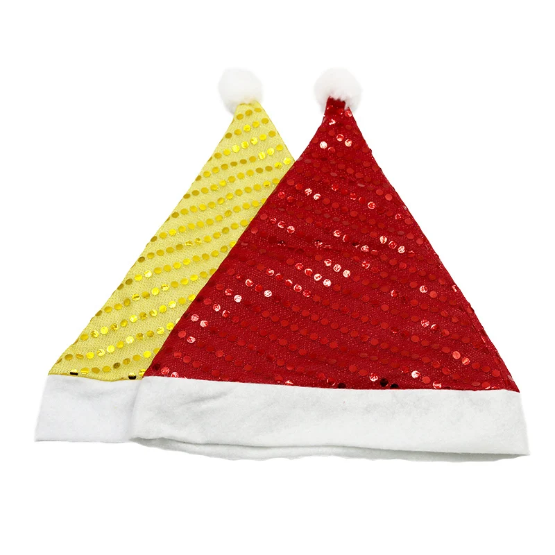 

(1 Piece/pack) 28x36cm Glitter Christmas Decoration Hat Red Yellow Christmas Party Holiday Decorations DIY Show Prop