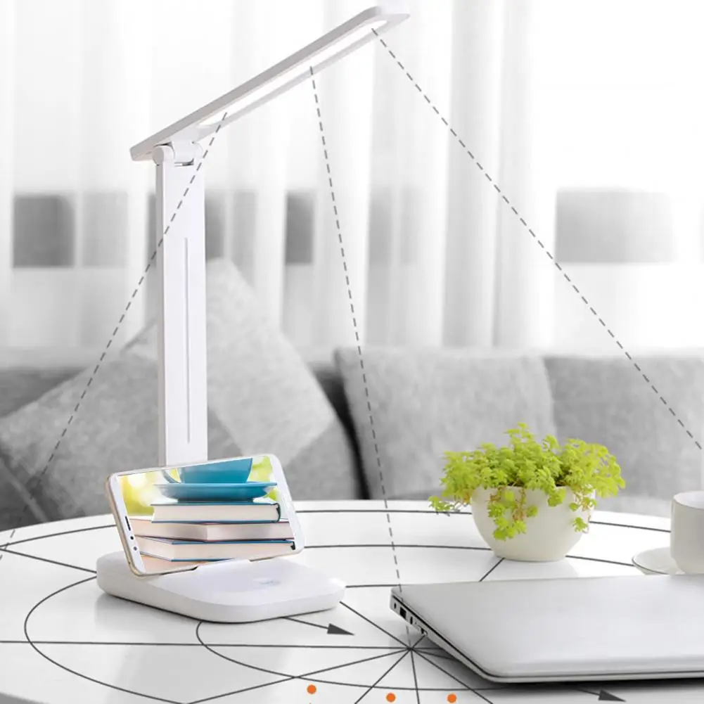 Lámpara de escritorio de brillo ajustable, lámpara de escritorio de altura ajustable, lámpara de escritorio Led recargable con Control táctil plegable para dormitorio