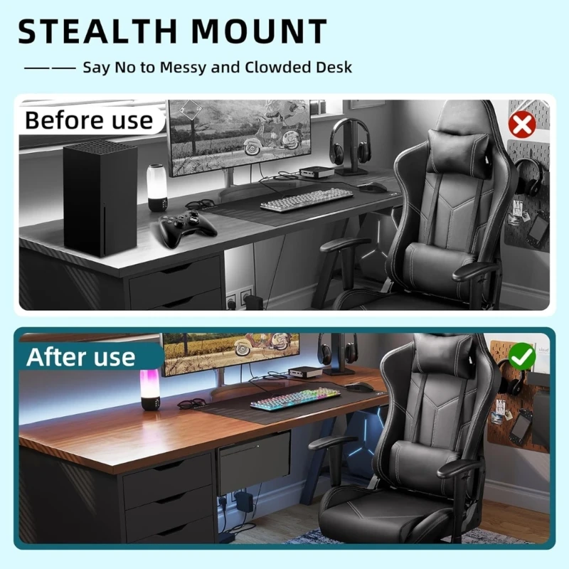 Stealthy Untertischhalter für Konsolen, einfache Installation und platzsparend